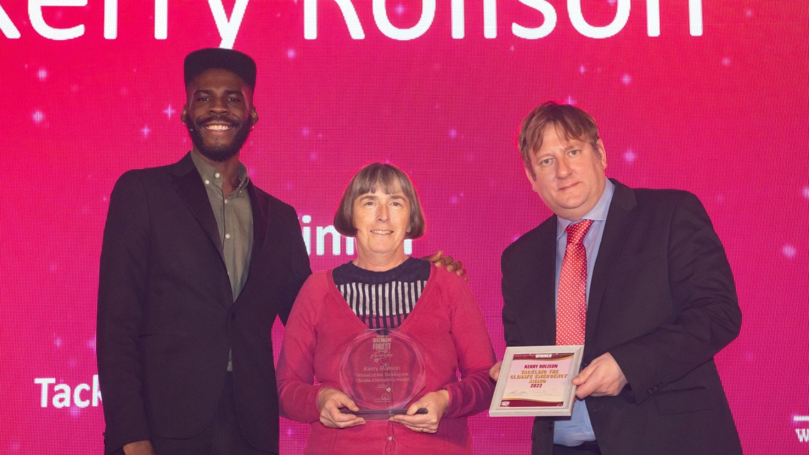 Kerry recieving pride of waltham forest award 