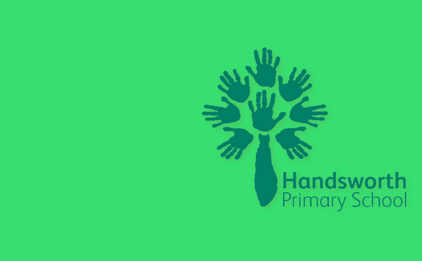logo of handsworth primary school with a light green background