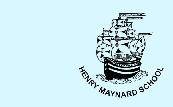 henry maynard logo on light blue background